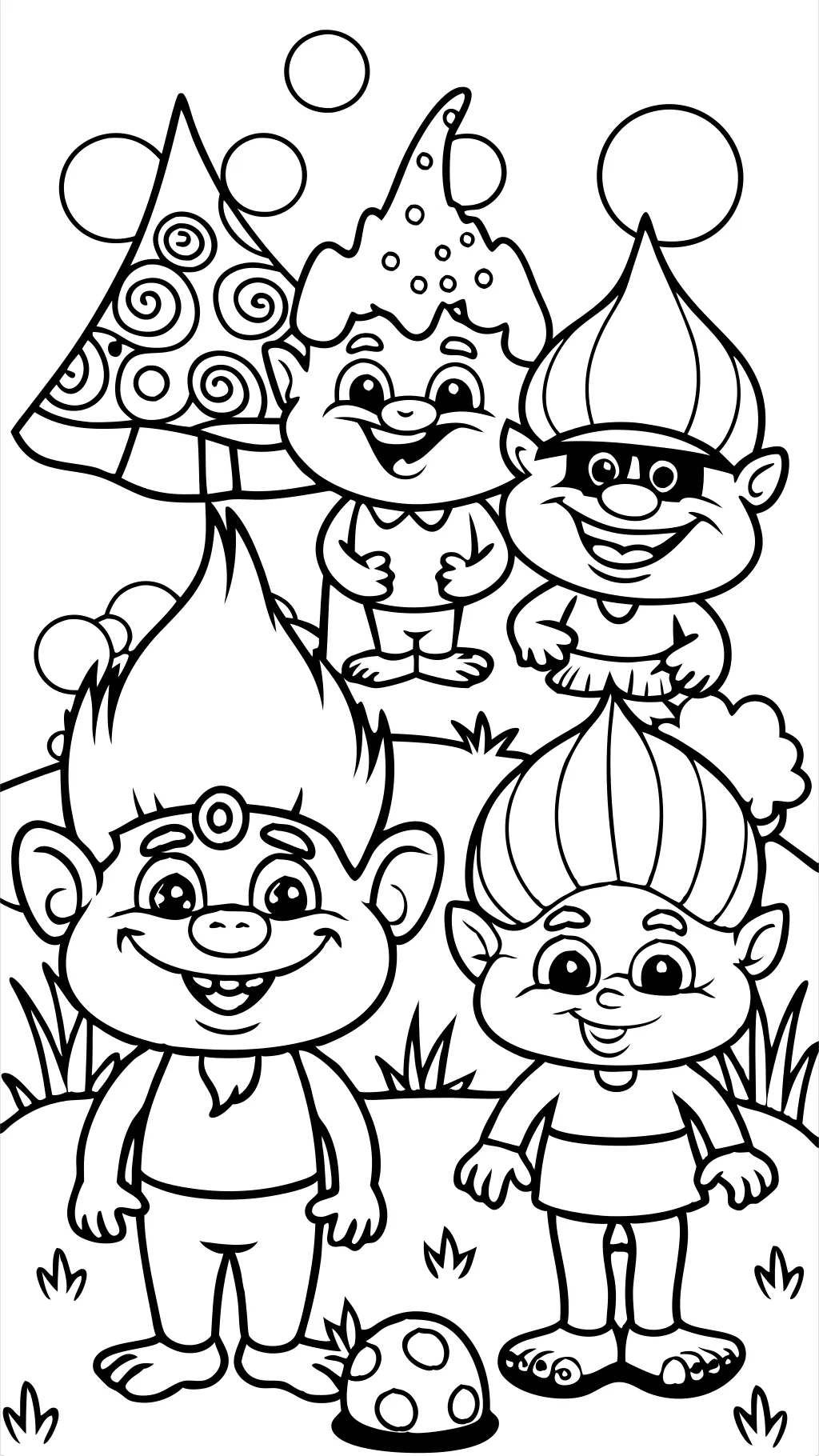 Trolls se coloriage des trolls ensemble